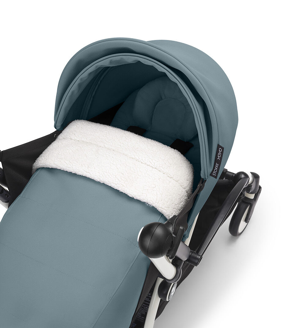 Stokke® YOYO3® 0+ Aqua. White Frame. Headrest detail. galery image 3